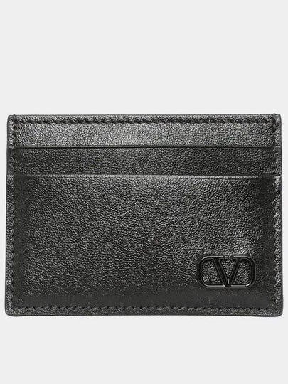 V Logo Signature Card Wallet Black - VALENTINO - BALAAN 2