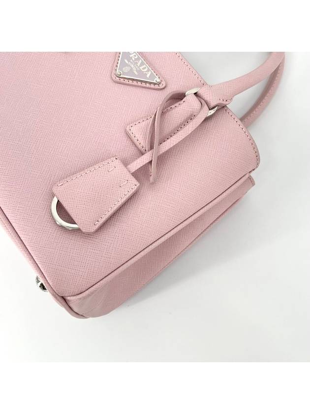 Saffiano Lux Micro Tote Bag and Cross Light Pink 1BA296 - PRADA - BALAAN 8