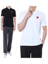 Red Heart Wappen Polo Shirt Black - COMME DES GARCONS - BALAAN 3