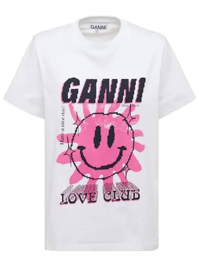 Love Club Short Sleeve T-Shirt Bright White - GANNI - BALAAN 2