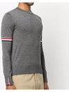 Merino Striped Crew Neck Knit Top Grey - THOM BROWNE - BALAAN 4