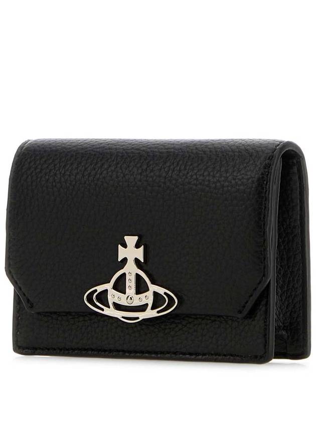 Logo Vegan Leather Credit Half Wallet Silver Black - VIVIENNE WESTWOOD - BALAAN 3