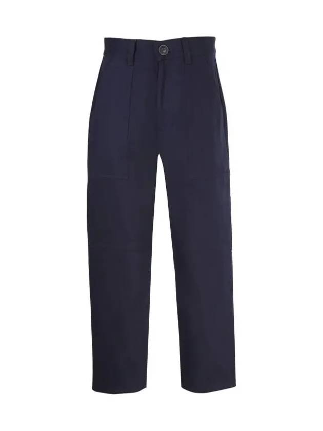 Tailored Crop Straight Pants Navy - AMI - BALAAN 2