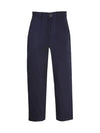 Tailored Crop Straight Pants Navy - AMI - BALAAN 3