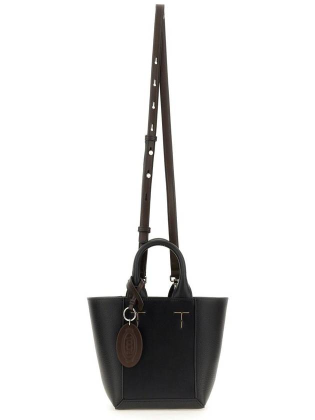 Double Up Leather Tote Bag Black - TOD'S - BALAAN 4