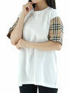 Vintage Check Sleeve Short Sleeve T-Shirt White - BURBERRY - BALAAN 3