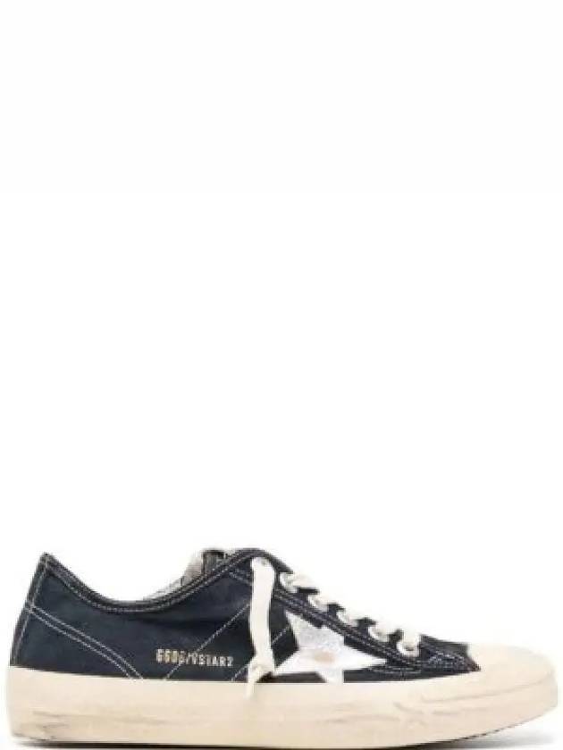 Star Patch Lace-Up Low Top Sneakers Navy - GOLDEN GOOSE - BALAAN 2