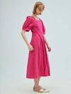 Square neck puff sleeve flare dresspink - OPENING SUNSHINE - BALAAN 3