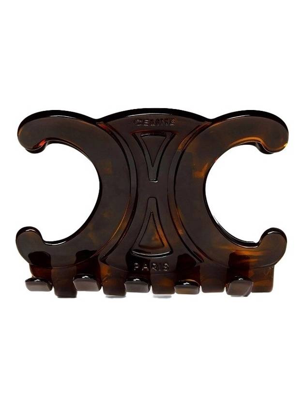 Triomphe Large Hair Clip Dark Havana - CELINE - BALAAN 2