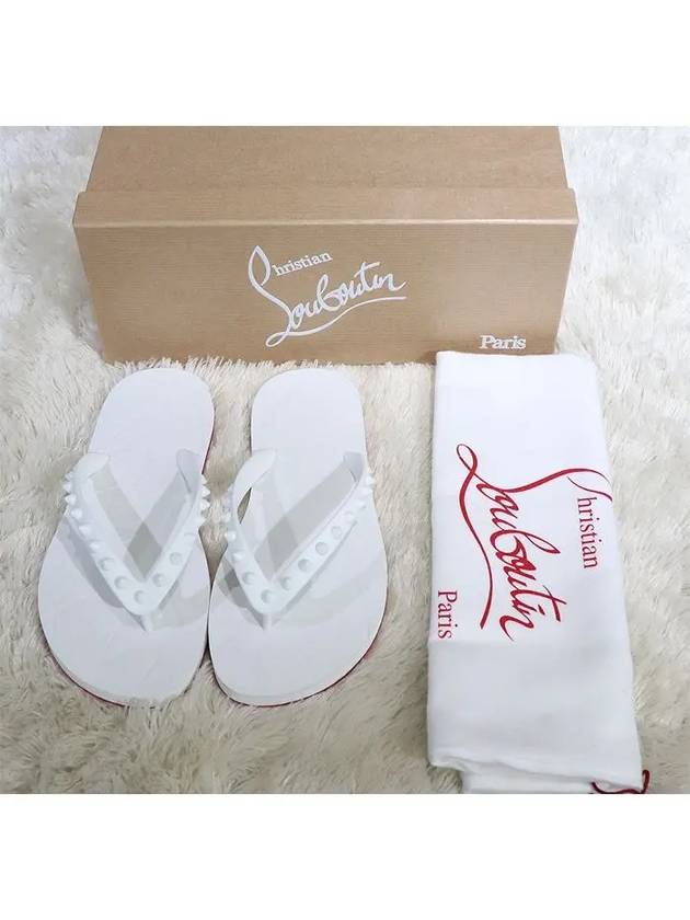 Ruby Rubber Flip Flops White - CHRISTIAN LOUBOUTIN - BALAAN.