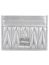 Matelasse Nappa Leather Card Wallet Silver - MIU MIU - BALAAN 2