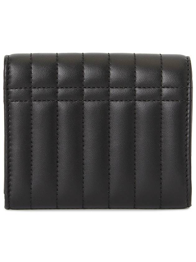 Lola Folding Small Quilted Leather Card Wallet Black Palladium - BURBERRY - BALAAN 3