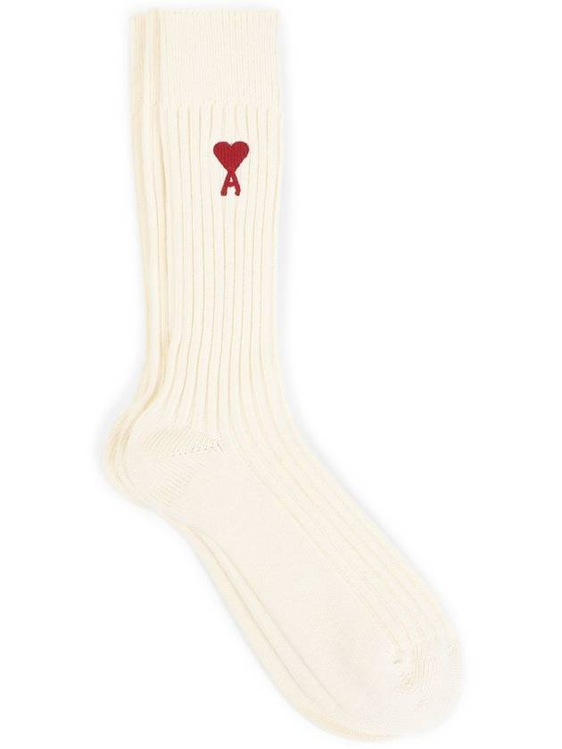 Heart Logo Socks 3 Packs Set Beige - AMI - BALAAN 2