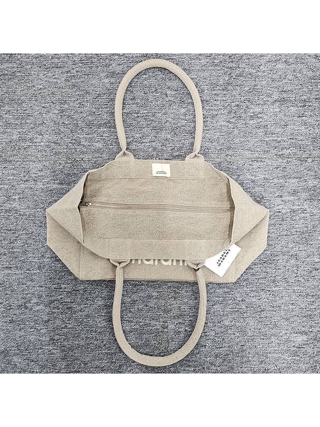 Yenky Zipper Logo Washed Cotton Tote Bag Light Grey - ISABEL MARANT - BALAAN 6