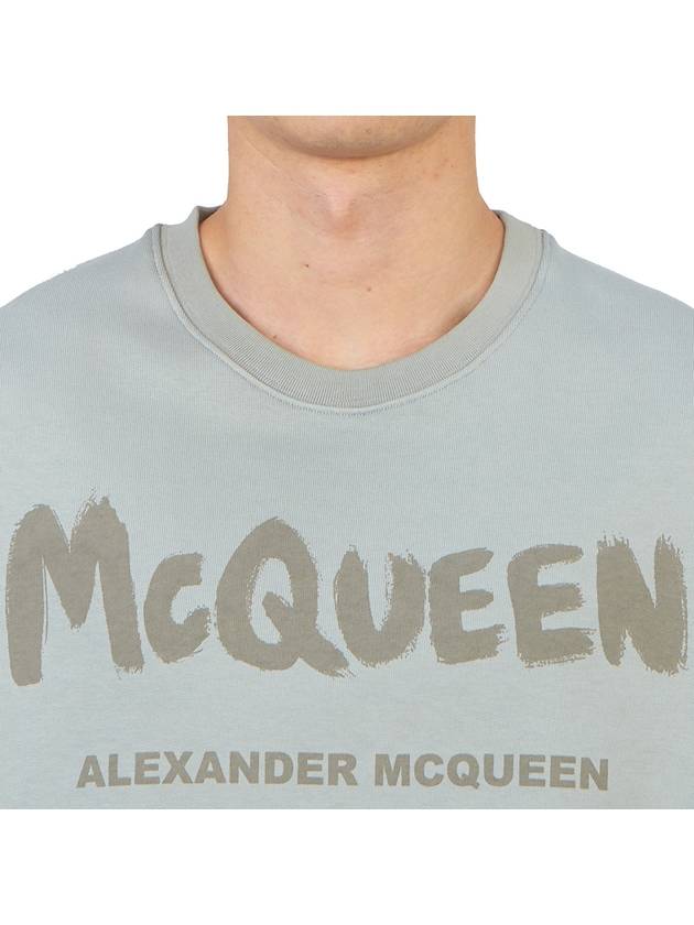 Men's Logo Graffiti Sweatshirt Dove Grey - ALEXANDER MCQUEEN - BALAAN 7