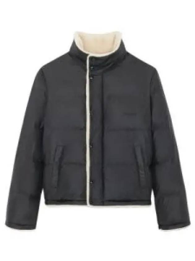 Shearling Lining Nylon Down Puffer Jacket Black - SAINT LAURENT - BALAAN 2