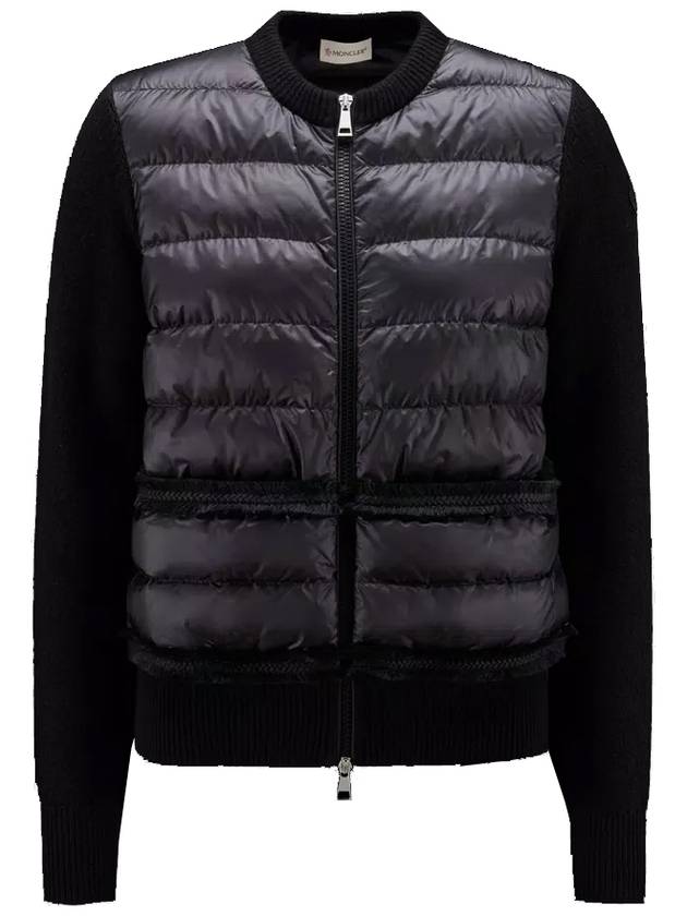 Wool Padded Zip-Up Cardigan Black - MONCLER - BALAAN 2