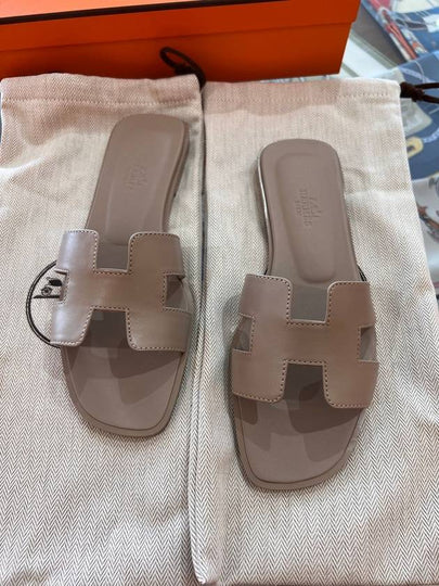 Oran Calfskin Sandals Beige - HERMES - BALAAN 2