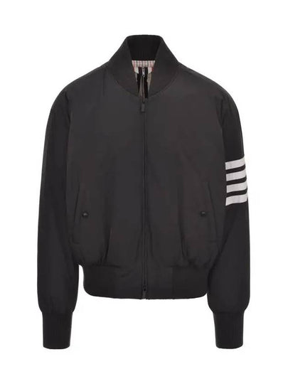 Poly Twill 4-Bar Oversized Knit Down Bomber Jacket Charcoal - THOM BROWNE - BALAAN 2