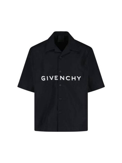 Poplin Hawaiian Short Sleeve Shirt Black - GIVENCHY - BALAAN 2