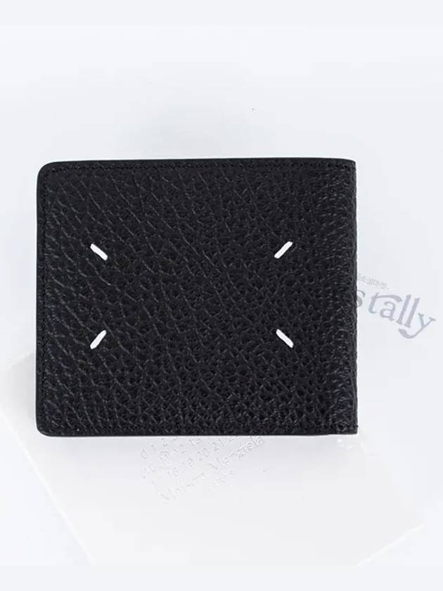 Stitched Leather Card Wallet Black - MAISON MARGIELA - BALAAN 4