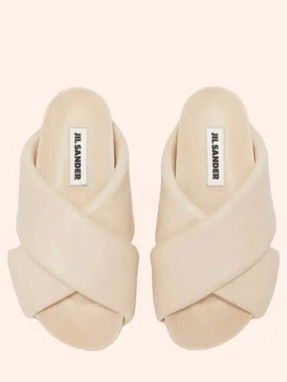 Women's Padded Cross Strap Slippers Pale Pink - JIL SANDER - BALAAN 2