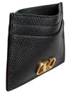 Gold Hardware Leather Card Wallet Black - VALENTINO - BALAAN 4