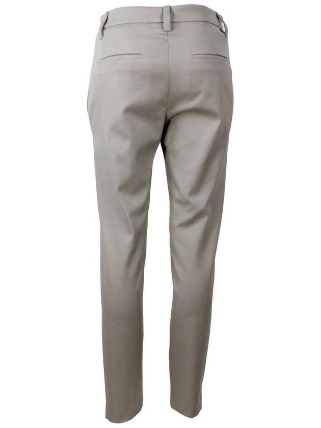 Stretch Cotton Cover Slim Fit Pants Beige - BRUNELLO CUCINELLI - BALAAN 5