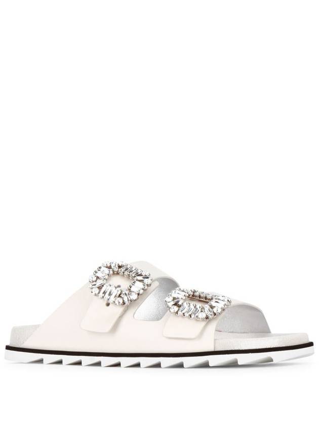 Silver Buckle Slippers Beige - ROGER VIVIER - BALAAN 3