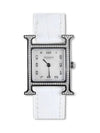 H Hour Bezel Diamond Blanc Matte Alligator Silver B - HERMES - BALAAN 1