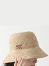 Logo Woven Fabric Bucket Hat Beige - MIU MIU - BALAAN 3