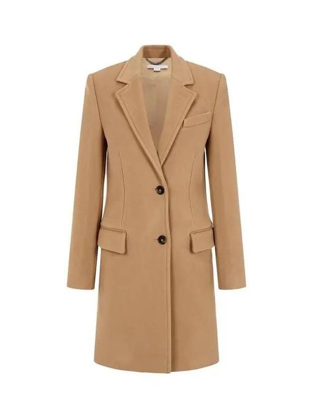 No-cheat lapel soft wool single coat camel 271628 - STELLA MCCARTNEY - BALAAN 1