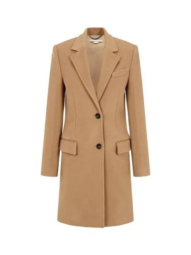 No-cheat lapel soft wool single coat camel 271628 - STELLA MCCARTNEY - BALAAN 1