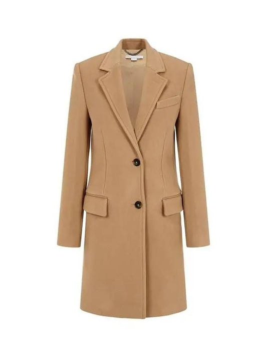 No-cheat lapel soft wool single coat camel 271628 - STELLA MCCARTNEY - BALAAN 1