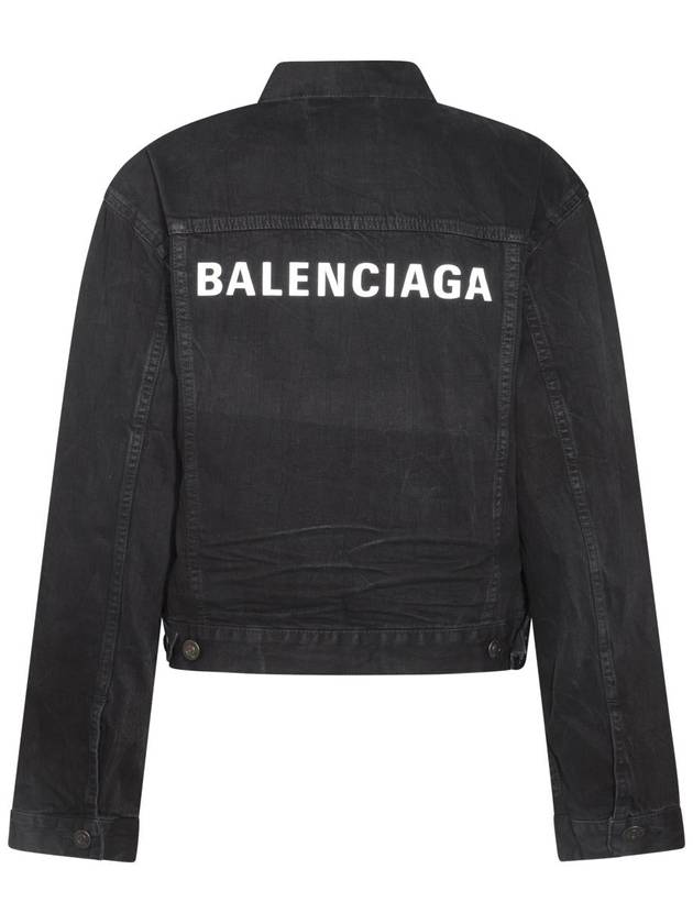 Back Logo Denim Jacket Black - BALENCIAGA - BALAAN 4