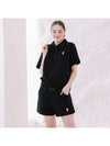 SET Women Hank Logo Half Zipup TEE Shorts Setup Black - MACASITE - BALAAN 2