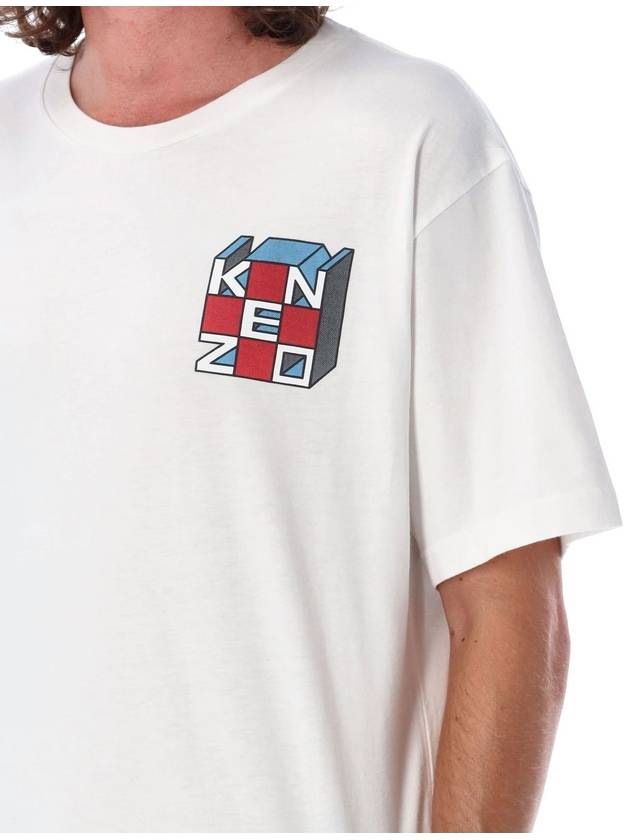 Cube Over Short Sleeve T Shirt White - KENZO - BALAAN 4