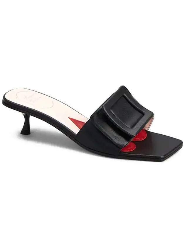 Covered Buckle Mules In Patent Leather Black - ROGER VIVIER - BALAAN.