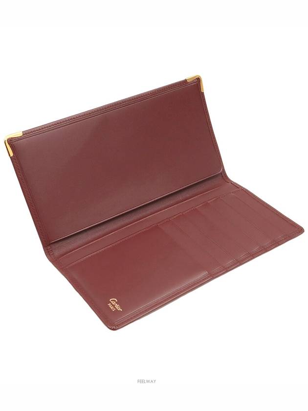 Burgundy Calfskin Must International Gusset Long Wallet L3001360 - CARTIER - BALAAN 9