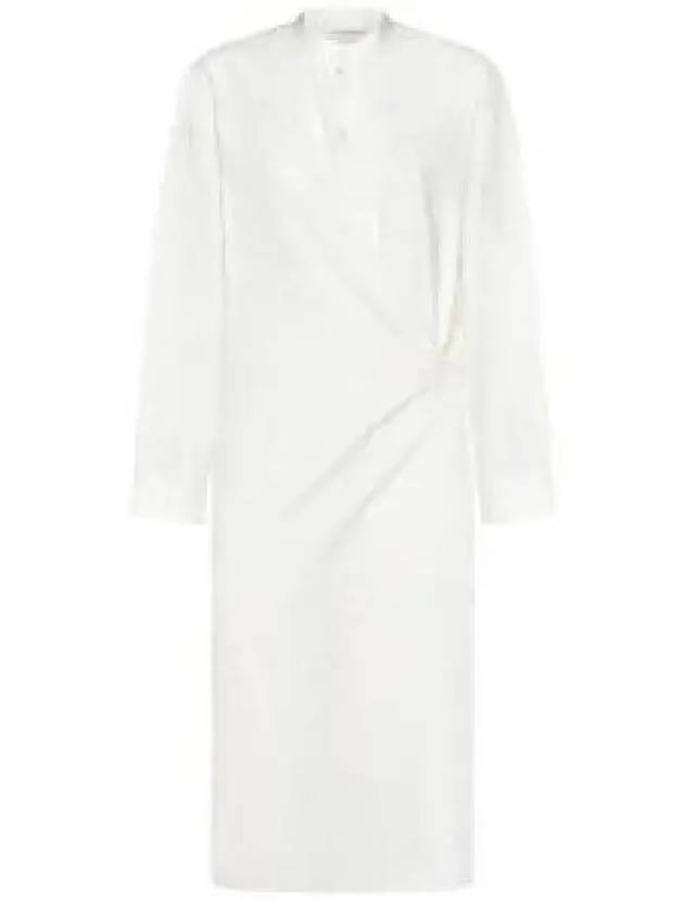 Women's Officer Collar Twisted Midi Dress Chalk - LEMAIRE - BALAAN 2