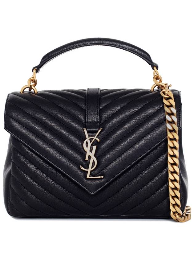 College Medium in Quilted Leather Shoulder Bag Black - SAINT LAURENT - BALAAN 2