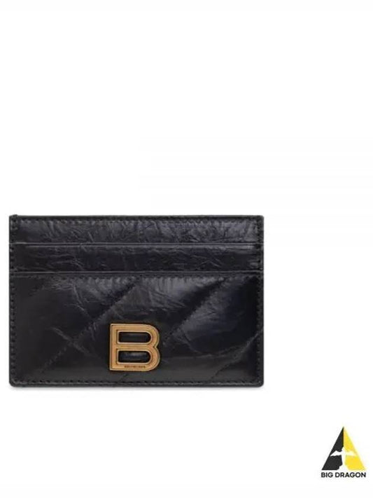 Crush Quilted Calfskin Card Wallet Black - BALENCIAGA - BALAAN 2