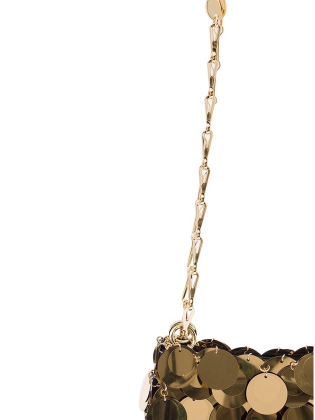 'Sparkle Nano' Gold Tone Shoulder Bag With Macro Sequins In Metal Woman - PACO RABANNE - BALAAN 3