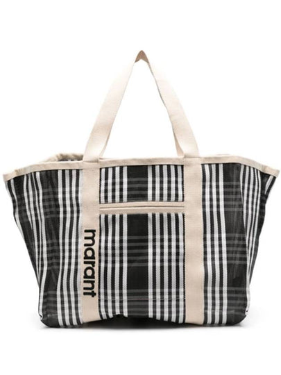 Warden Striped Tote Bag Black - ISABEL MARANT - BALAAN 2