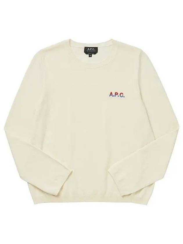 Embroidered Logo Knit Top Ivory - A.P.C. - BALAAN 2