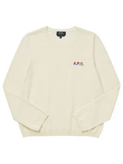 Embroidered Logo Knit Top Ivory - A.P.C. - BALAAN 2