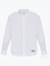 Embroidered Logo Long Sleeve Shirt White - MAISON KITSUNE - BALAAN 2