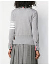 Milano Stitch 4 Bar Classic V Neck Fine Merino Wool Cardigan Medium Grey - THOM BROWNE - BALAAN 6