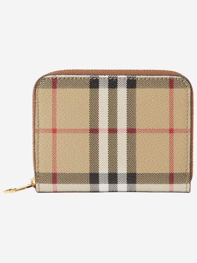 Check Leather Coin Wallet Beige - BURBERRY - BALAAN 2