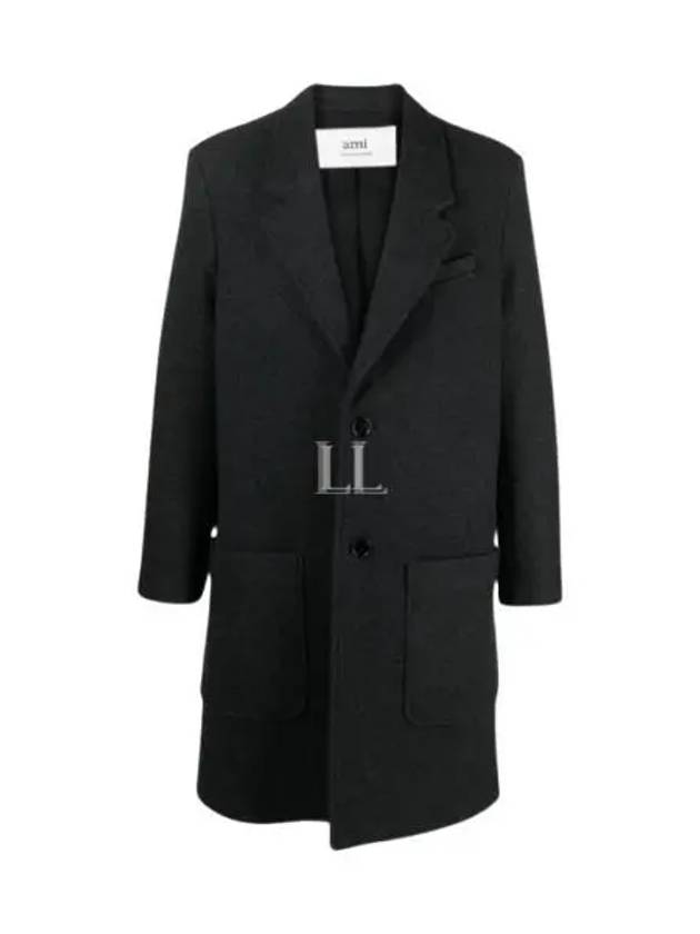 Breasted Wool Single Coat Heather Grey - AMI - BALAAN 2